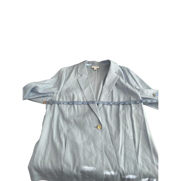 J.‎ Jill Love Linen Blue Relaxed Langenlook Coastal Grandma Linen Blazer Medium - Picture 11 of 13